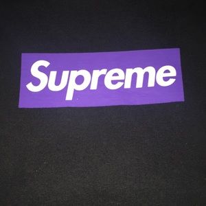 black and purple supreme shirt